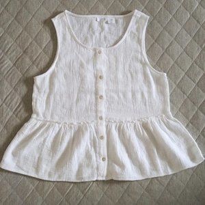 Cotton and Linen Peplum Tank Top NWOT